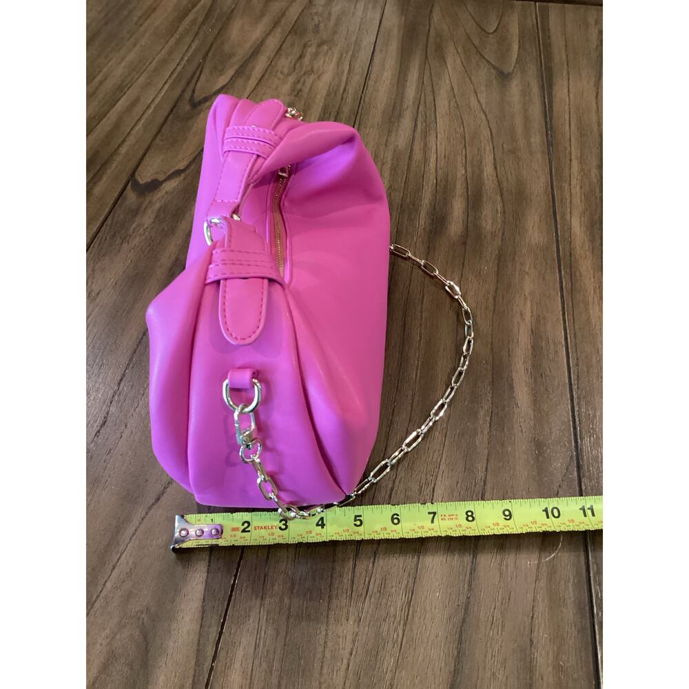 Jules Kae Luna hobo shoulder Bag In Fushcia pink gold chain strap new - Picture 5 of 7